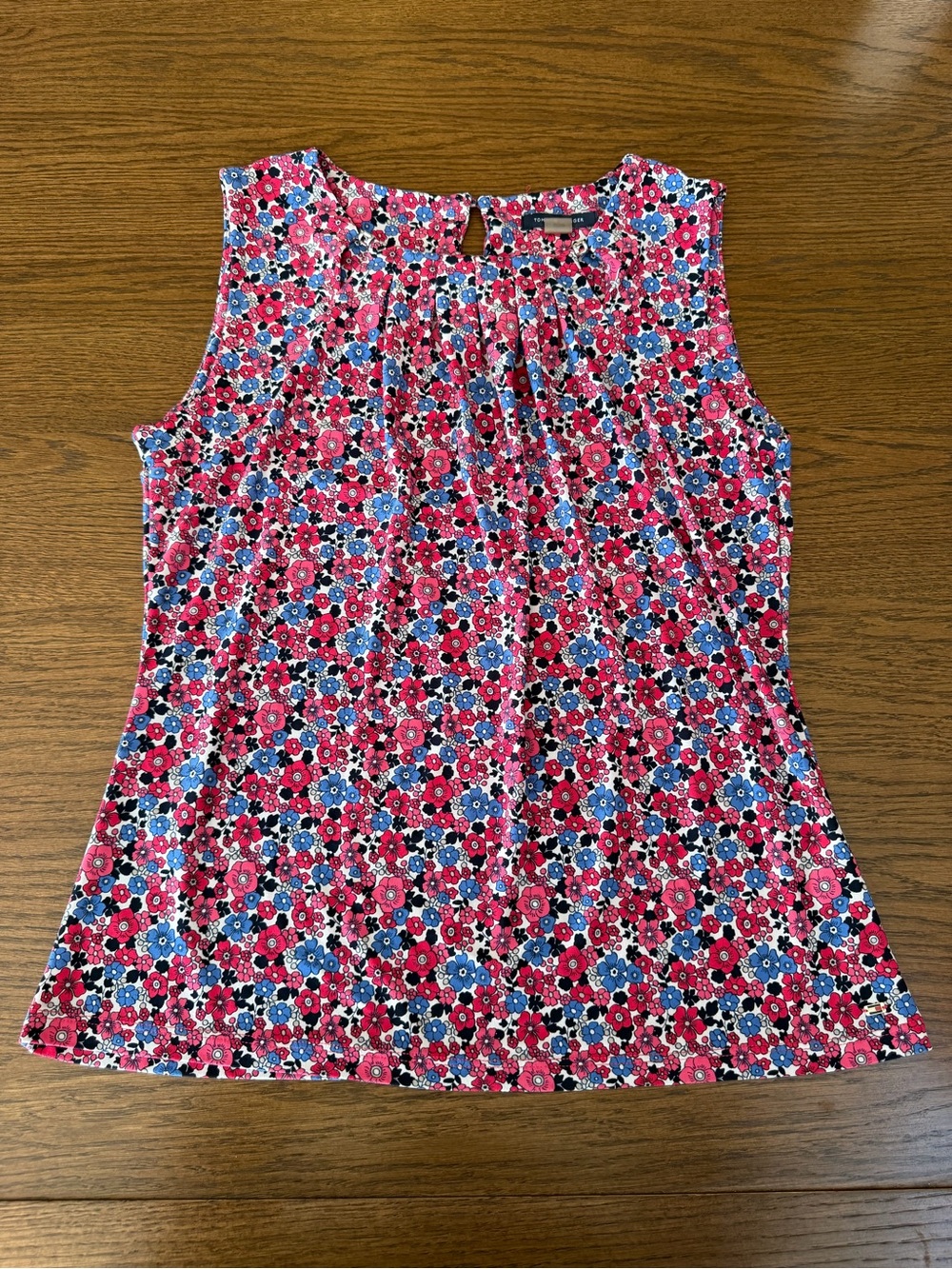 Tommy Hilfiger Pink and Blue Floral Sleeveless Tank